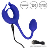 CalExotics Admiral Plug & Play Blue Silicone Cock Ring Vibrator Weighted Anal Egg Probe USB Sex Toy