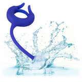 CalExotics Admiral Plug & Play Blue Silicone Cock Ring Vibrator Weighted Anal Egg Probe USB Sex Toy