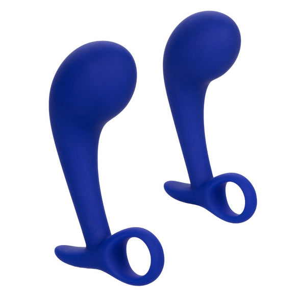 CalExotics Admiral Anal Training Set Blue Silicone 2 Size Beginners Butt Plug Probe Starter Kit