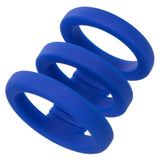 CalExotics Admiral Triple Ring Cock Cage Soft Blue Silicone Penis Erection Orgasm Enhancer