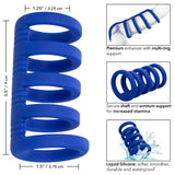 CalExotics Admiral Xtreme Cock Cage Soft Blue Silicone Penis Erection Multi Ring Orgasm Enhancer