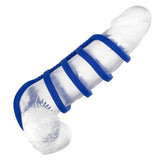 CalExotics Admiral Xtreme Cock Cage Soft Blue Silicone Penis Erection Multi Ring Orgasm Enhancer