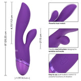 CalExotics Aura Dual Lover Rabbit Vibrator Purple Bunny Stimulator Waterproof USB Rechargeable Sex Toy