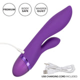 CalExotics Aura Dual Lover Rabbit Vibrator Purple Bunny Stimulator Waterproof USB Rechargeable Sex Toy