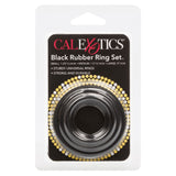 CalExotics Black Rubber Cock Ring Set 3 Size Penis Erection Enhancer Band Trio