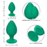 Calexotics Cheeky Green Duo Butt Plug 2 Size Set Anal Training Suction Cup Cute Sex Toy Kit