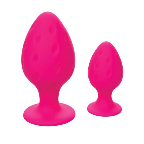 Calexotics Cheeky Pink Duo Butt Plug 2 Size Set Anal Training Suction Cup Fun Cute Sex Toy Kit