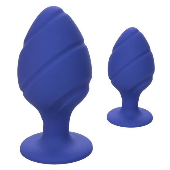 Calexotics Cheeky Purple Duo Butt Plug 2 Size Set Anal Training Suction Cup Cute Sex Toy Kit