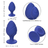 Calexotics Cheeky Purple Duo Butt Plug 2 Size Set Anal Training Suction Cup Cute Sex Toy Kit