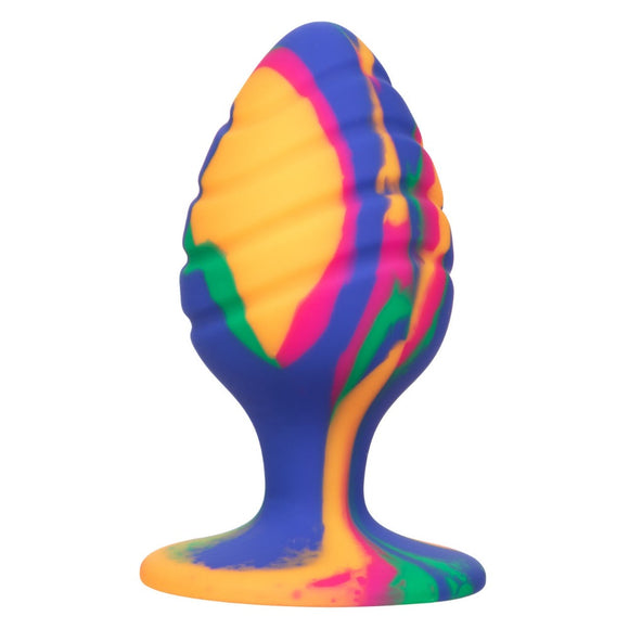 CalExotics Cheeky Swirl Tie Dye Large Size Butt Plug Groovy Multicolour Silicone Classic Anal Probe Sex Toy