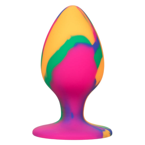 CalExotics Cheeky Tie Dye Large Size Butt Plug Groovy Multicolour Silicone Anal Play Probe Sex Toy