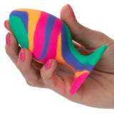 CalExotics Cheeky Tie Dye Large Size Butt Plug Groovy Multicolour Silicone Anal Play Probe Sex Toy