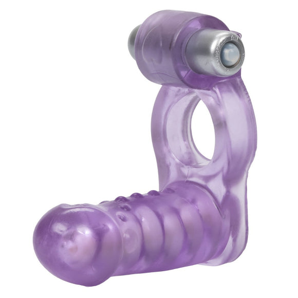 CalExotics Double Diver Cock Ring Anal Penetration Vibrating Bullet DP Fun Couples Sex Toy