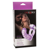 CalExotics Double Diver Cock Ring Anal Penetration Vibrating Bullet DP Fun Couples Sex Toy