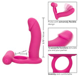 CalExotics Double Diver Rechargeable Cock Ring Anal Penetration Vibrating DP Couples Sex Toy