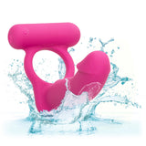 CalExotics Double Diver Rechargeable Cock Ring Anal Penetration Vibrating DP Couples Sex Toy