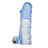 Clear Penis Sleeve Up Extension Ribbed Bullet Vibe Cock Cage Sheath Couples Tickler