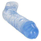 Clear Penis Sleeve Up Extension Ribbed Bullet Vibe Cock Cage Sheath Couples Tickler