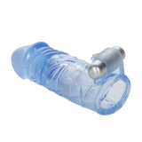 Clear Penis Sleeve Up Extension Ribbed Bullet Vibe Cock Cage Sheath Couples Tickler