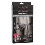 CalExotics Her Royal Harness Crotchless Strap-On Dildo G-Spot Probe Sensual 3 Ring Set Couples Sex Toy