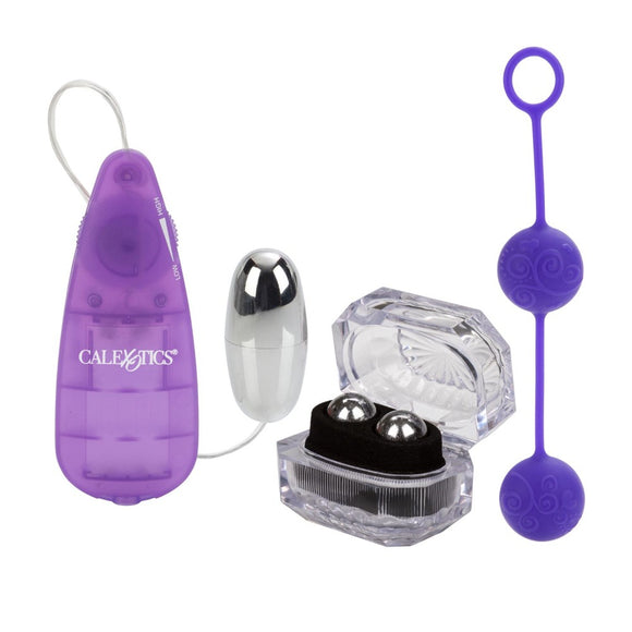 Calexotics Hers Kegel Kit Ben Wa Orgasm Jiggle Balls Bullet Vibrator Set