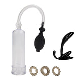 CalExotics His Essential Penis Pump Kit Mens Erection Pleasure Erotic Play Set Orgasm Anal Probe Cock Rings Sex Toys