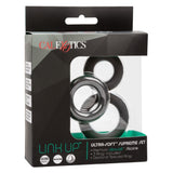 CalExotics Link Up Ultra Soft Supreme Cock Ring Set Black Silicone 3 Size Penis Bands Mens Erection Aid