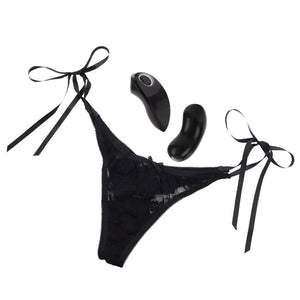Calexotics Remote Control Vibe Thong Vibrator Bullet Womens Little Black Panties Sex Toy