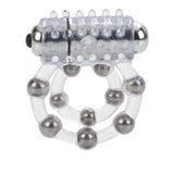 CalExotics Maximus Enhancement Vibrating Dual Cock Ring 10 Stroker Bead Penis Erection Band