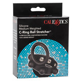 Calexotics Medium Weighted Cock Ring Ball Stretcher Testicle Scrotum Black Penis Bondage Strap
