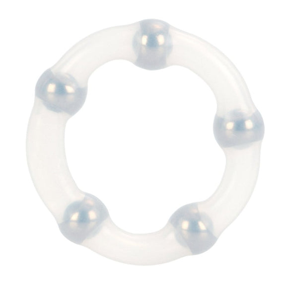 CalExotics Metallic Bead Silicone Cock Ring Extra Penis Stimulation Erection Enhancer