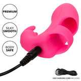 Calexotics Mini Marvels Marvelous Pleaser Rabbit Finger Vibrator Pink Silicone Fun USB Sex Toy