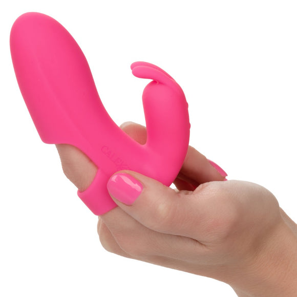 Calexotics Mini Marvels Marvelous Pleaser Rabbit Finger Vibrator Pink Silicone Fun USB Sex Toy
