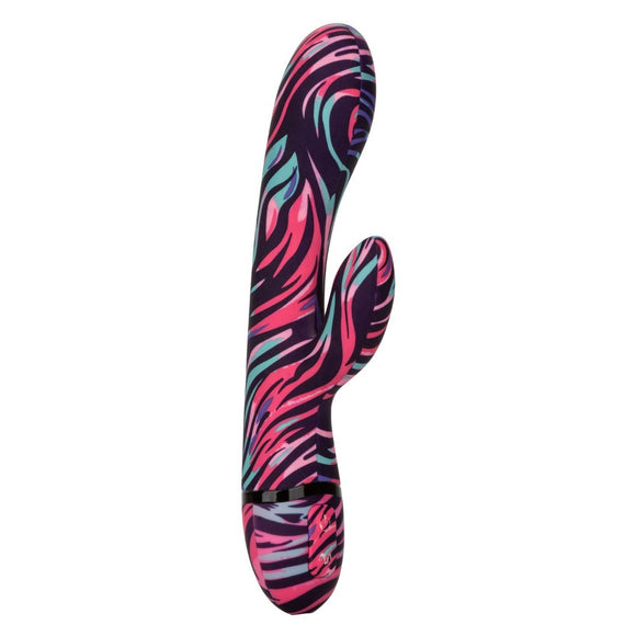 Naughty Bits Ménage à Moi Dual Wand Vibrator Rabbit Tiger Stripe Fun USB Sex Toy