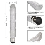 Calexotics Naughty Screwnicorn Majestic Unicorn Horn G-Spot Vibrator Silver Glitter Sex Toy
