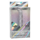 Calexotics Naughty Screwnicorn Majestic Unicorn Horn G-Spot Vibrator Silver Glitter Sex Toy