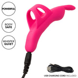 CalExotics Neon Vibes The Flirty Finger Teaser Vibe Pink Bunny Rabbit Masturbation Vibrator USB Rechargeable Sex Toy
