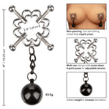 CalExotics Nipple Grips 4 Point Screw Press Metal Ball Weight Adjustable Clamps Arousal Fetish Play