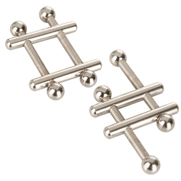 Calexotics Nipple Grips Crossbar Vices Metal Adjustable Screw Clamps Pair BDSM Fetish Play