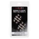 Calexotics Nipple Grips Crossbar Vices Metal Adjustable Screw Clamps Pair BDSM Fetish Play
