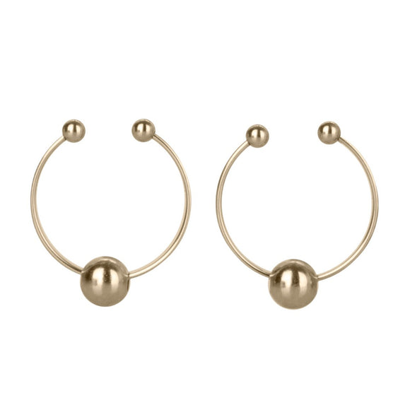 CalExotics Nipple Play Non-Piercing Metal Gold Nipple Rings Breast Bling Body Jewellery