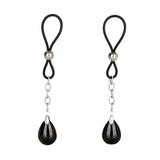 Calexotics Nipple Play Body Jewellery Black Onyx Non-Piercing Crystal Teardrop Cinch Loop Clamps