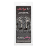 Calexotics Nipple Play Body Jewellery Black Onyx Non-Piercing Crystal Teardrop Cinch Loop Clamps