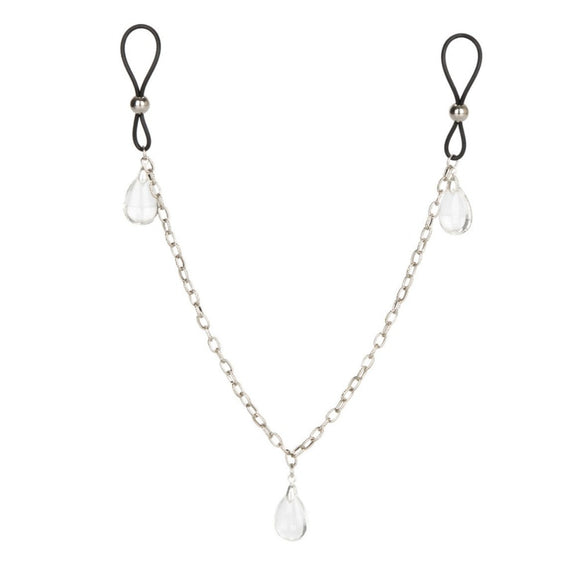 CalExotics Nipple Play Non-Piercing Adjustable Loop Chain Body Jewellery Teardrop Crystal