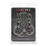 CalExotics Nipple Play Non-Piercing Adjustable Loop Chain Body Jewellery Onyx Teardrop