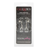 CalExotics Nipple Play Non-Piercing Adornment Body Jewellery Crystal Teardrop Set