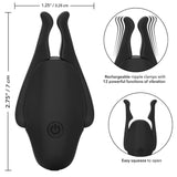 CalExotics Nipple Play Nipplettes Vibrating Black Nipple Clamps USB Rechargeable Wireless BDSM Teasers