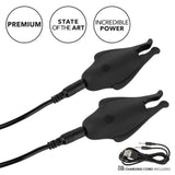 CalExotics Nipple Play Nipplettes Vibrating Black Nipple Clamps USB Rechargeable Wireless BDSM Teasers