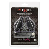 CalExotics Nipple Play Nipplettes Vibrating Black Nipple Clamps USB Rechargeable Wireless BDSM Teasers