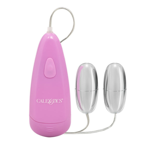 CalExotics Pocket Exotics Waterproof Double Silver Bullets 2 Speed Twin Egg Mini Massager Vibrator Sex Toy